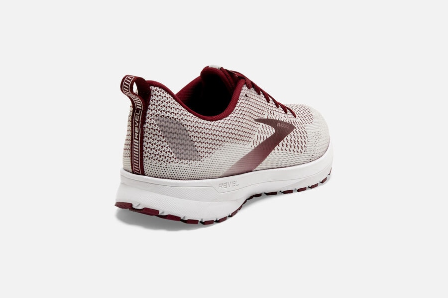 Brooks Revel 4 Road Running Shoes Womens - White/Burgundy - CPDXB-1385